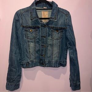 Denim Club Kids 12 Stylish Blue Jean Denim Jacket Grunge Rock Studded